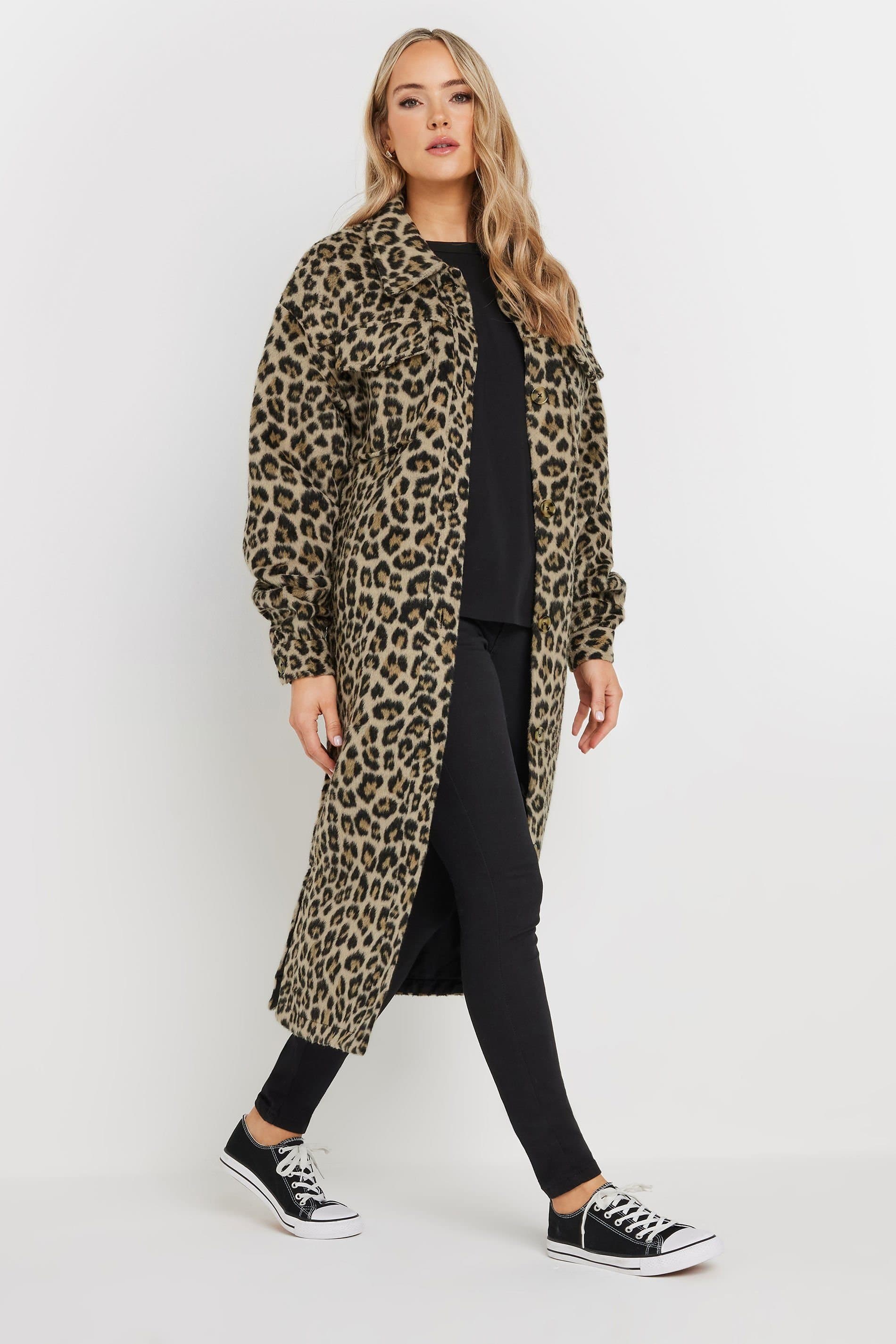 Long Tall Sally Long Tall Sally Brown Leopard Print Shacket