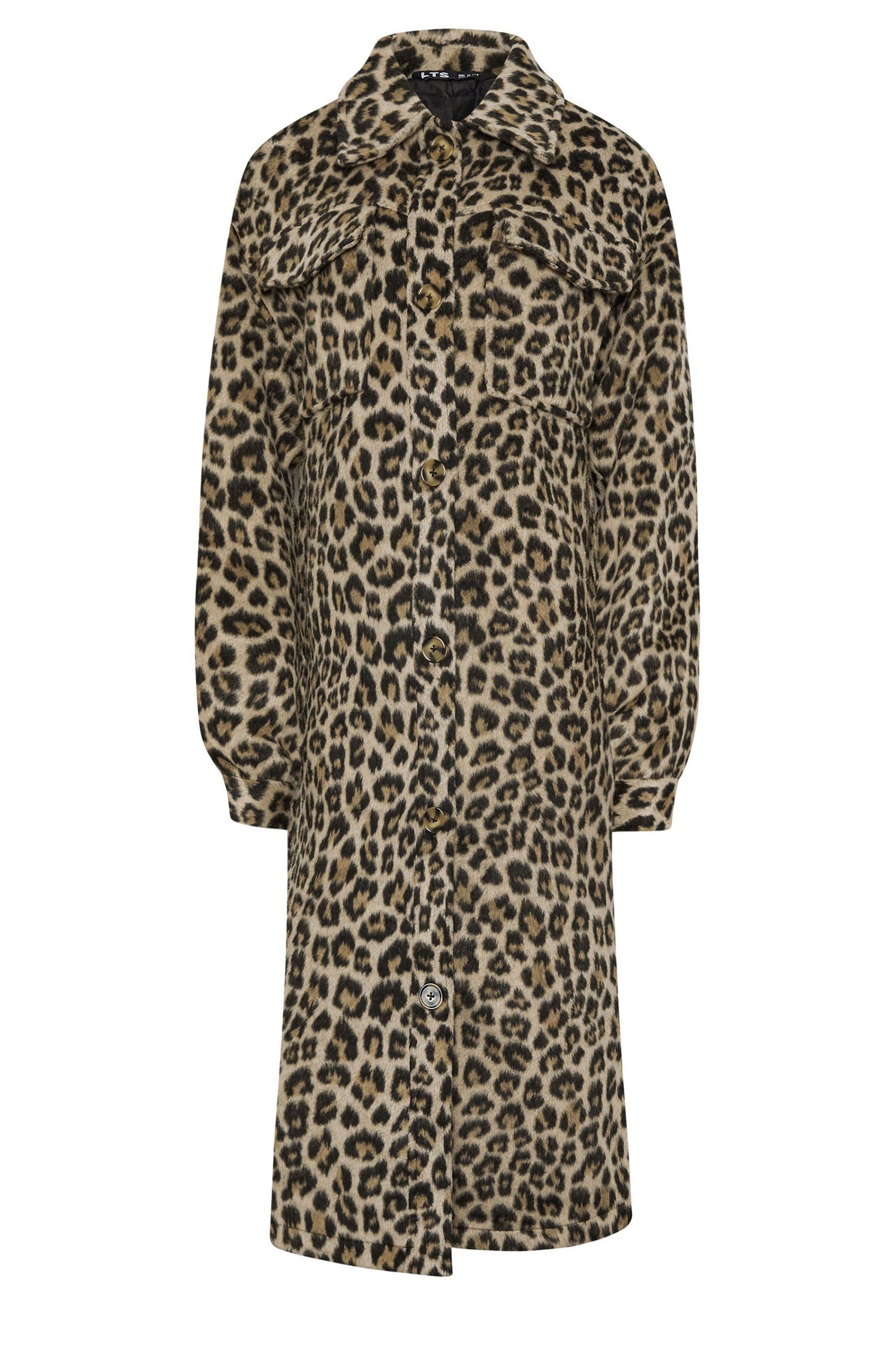 Long Tall Sally Long Tall Sally Women's Tall Leopard Print Shacket in Brown - 2