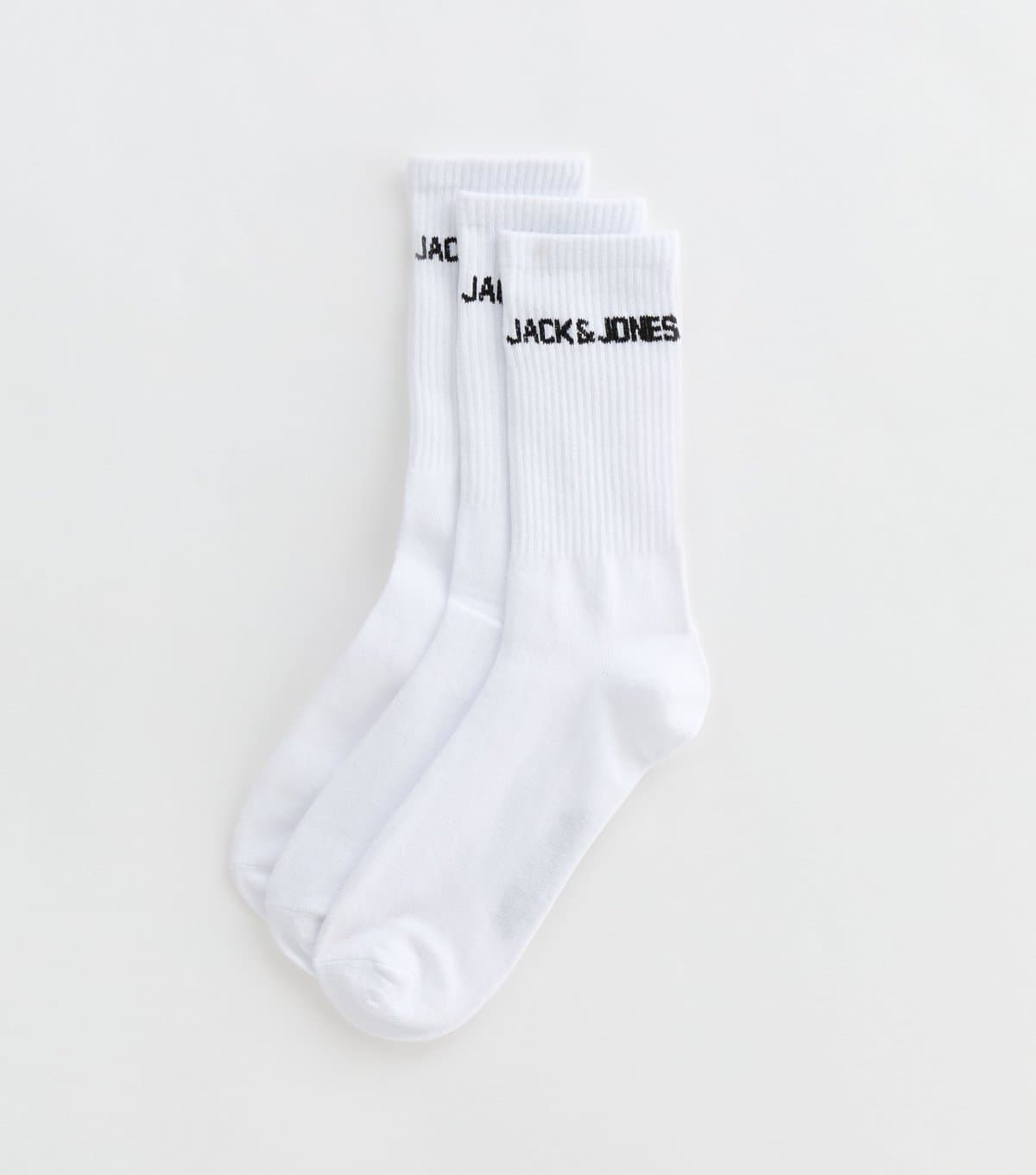 jack & jones Men's Pack of 3 White Tennis Socks Jack & Jones New Look