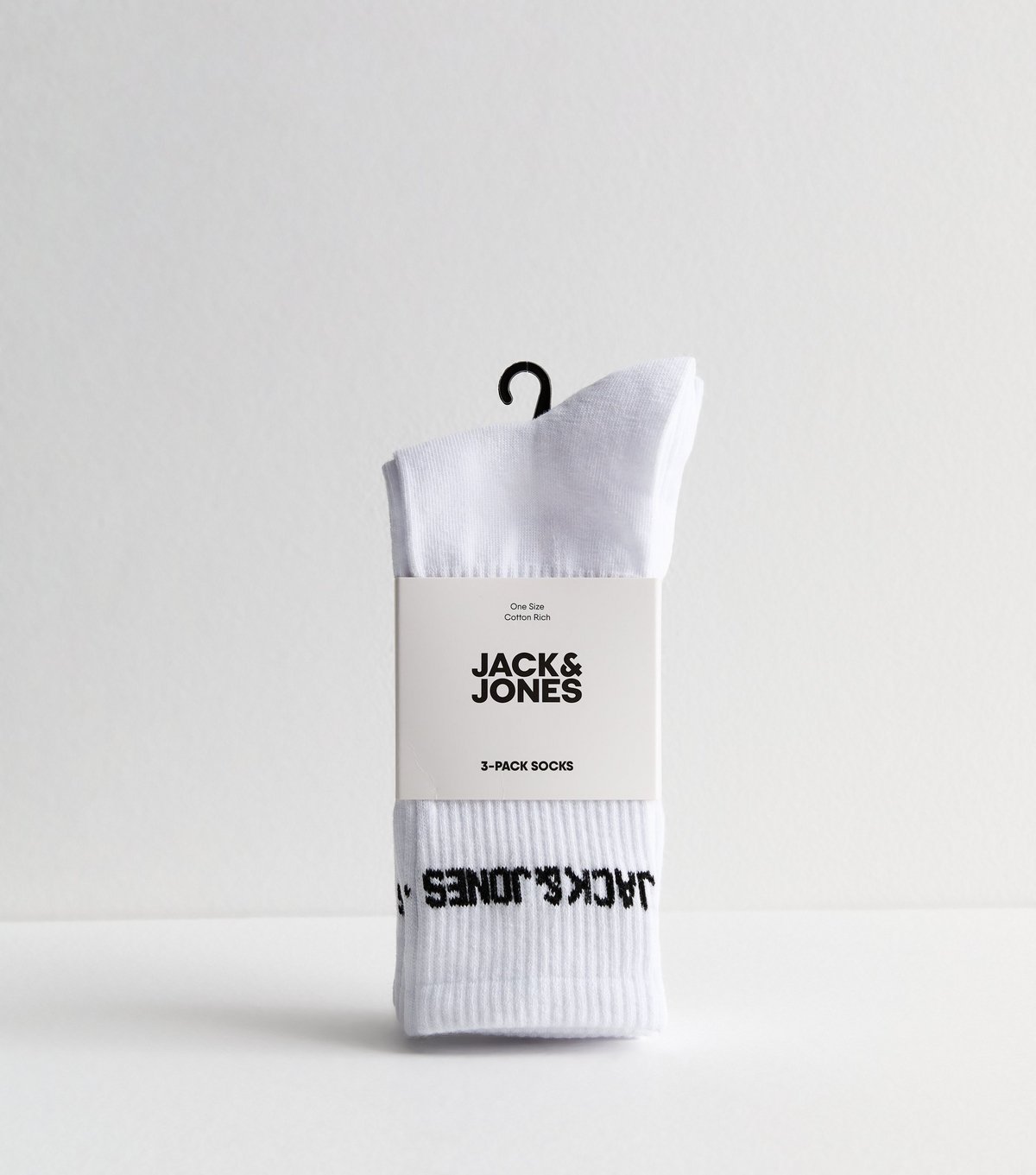 jack & jones Men's Pack of 3 White Tennis Socks Jack & Jones New Look - 3