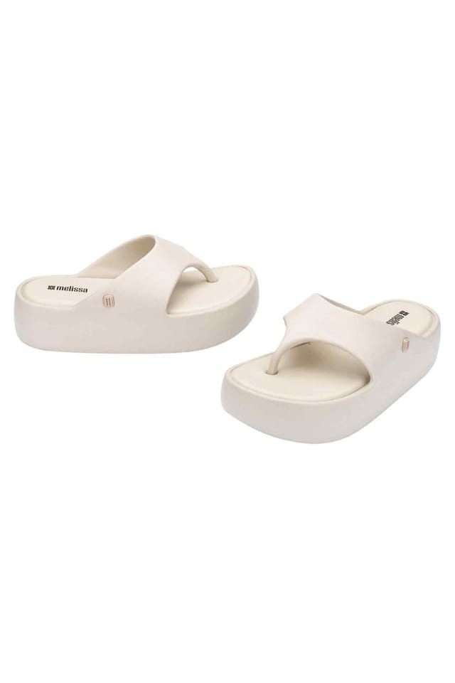 Melissa Shoes Melissa Shoes Women's Free Platform Thong Jelly Sliders in Beige - 2