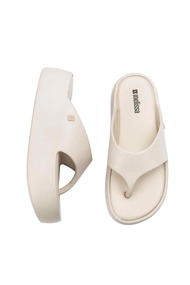Melissa Shoes Melissa Shoes Women's Free Platform Thong Jelly Sliders in Beige - 3