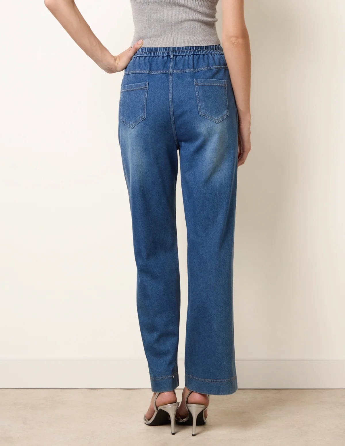 Blue Vanilla Paint Splashed Mirror Embellished Jeans - 4