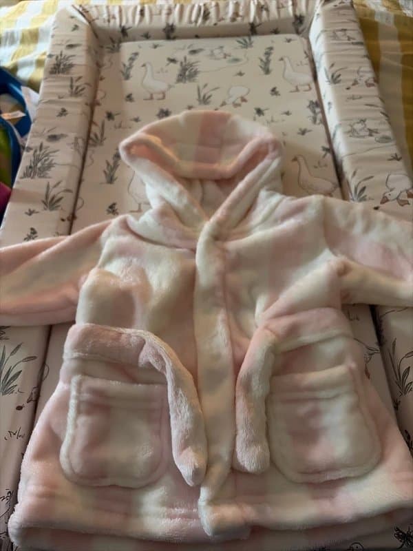 Matalan Matalan - pink candy stripe housecoat