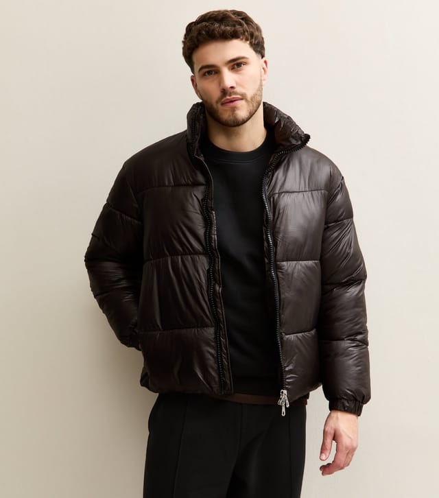 jack & jones Men's Dark Brown Regular Puffer Jacket Jack & Jones New Look - 3