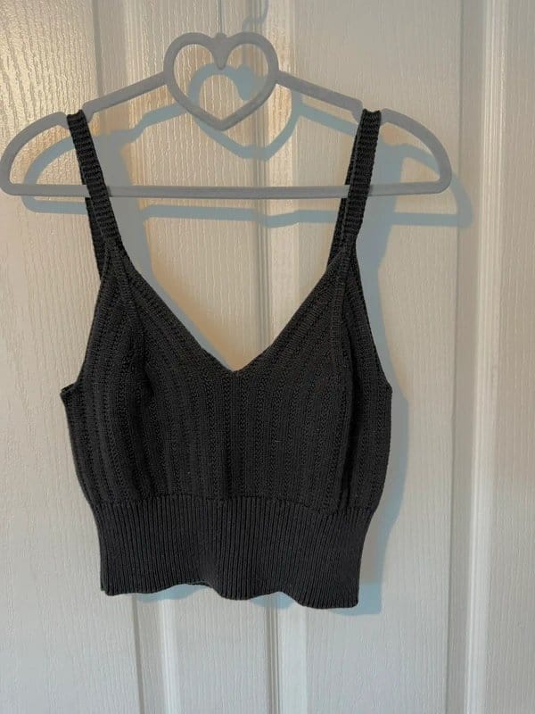 New Look Black crop top - 1
