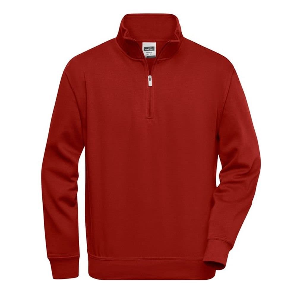 James and Nicholson James and Nicholson Men's Workwear Quarter Zip Sweatshirt in Wine