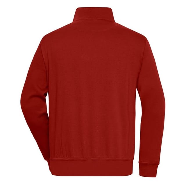 James and Nicholson James and Nicholson Men's Workwear Quarter Zip Sweatshirt in Wine - 2