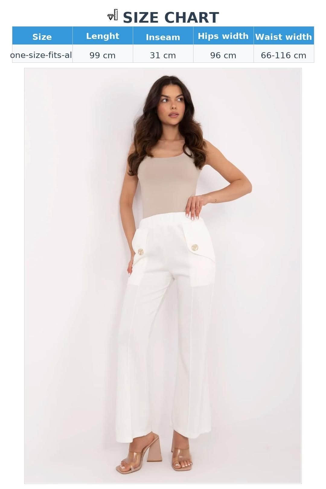 Love Lace Love Lace Women's High Waist Bell Bottom Tracksuit Trousers Style 210965 in White - 4