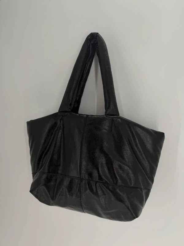 Topshop Topshop Tulsi Puffy Faux Leather Tote Bag In Black