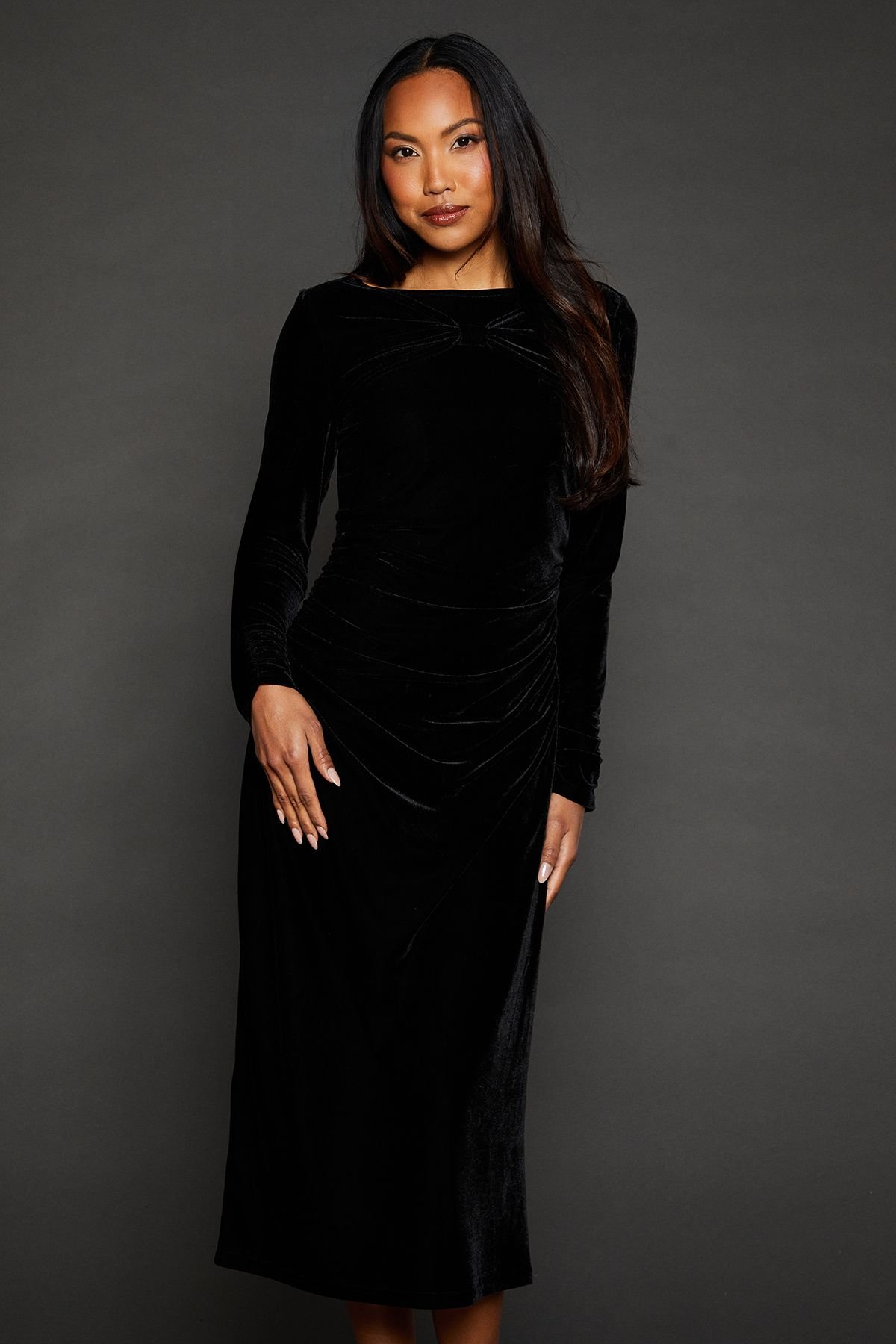 Principles Principles Women's Black Knot Detail Midi Dress - 2