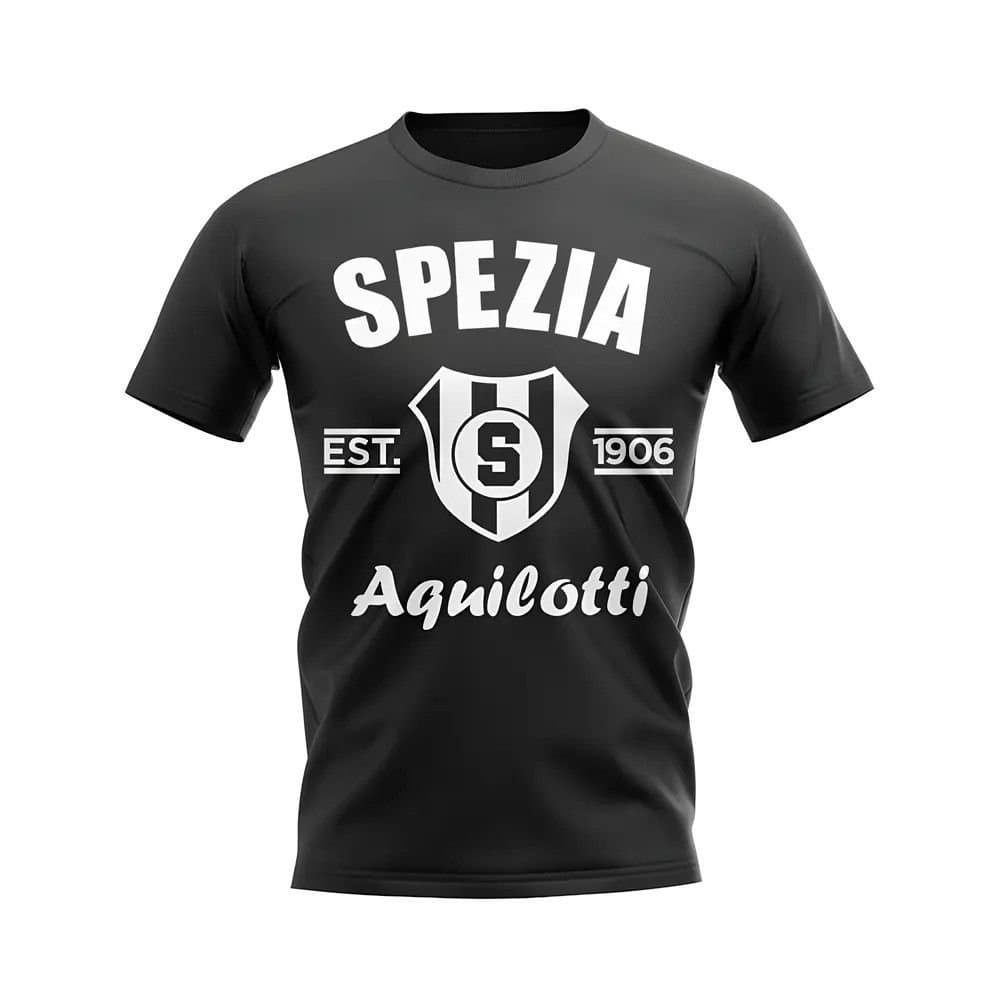 Spezia Spezia Men's Personalised Established Football T-Shirt in Black