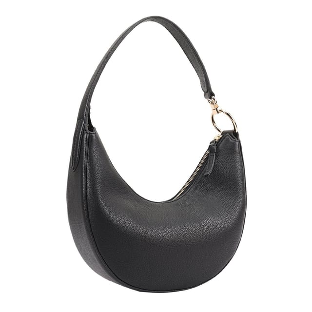 Sosandar SOSANDAR Women's Hudson Leather Shoulder Bag in Black - 2