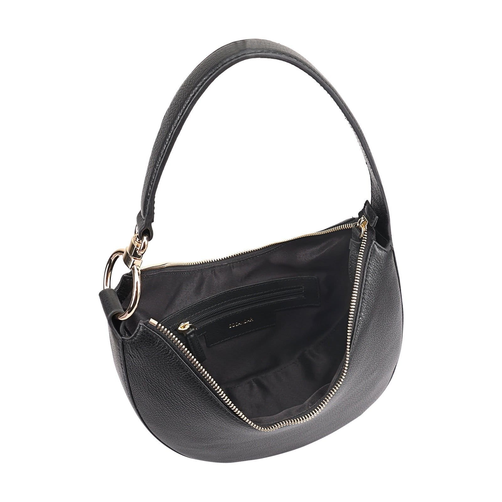 Sosandar SOSANDAR Women's Hudson Leather Shoulder Bag in Black - 4