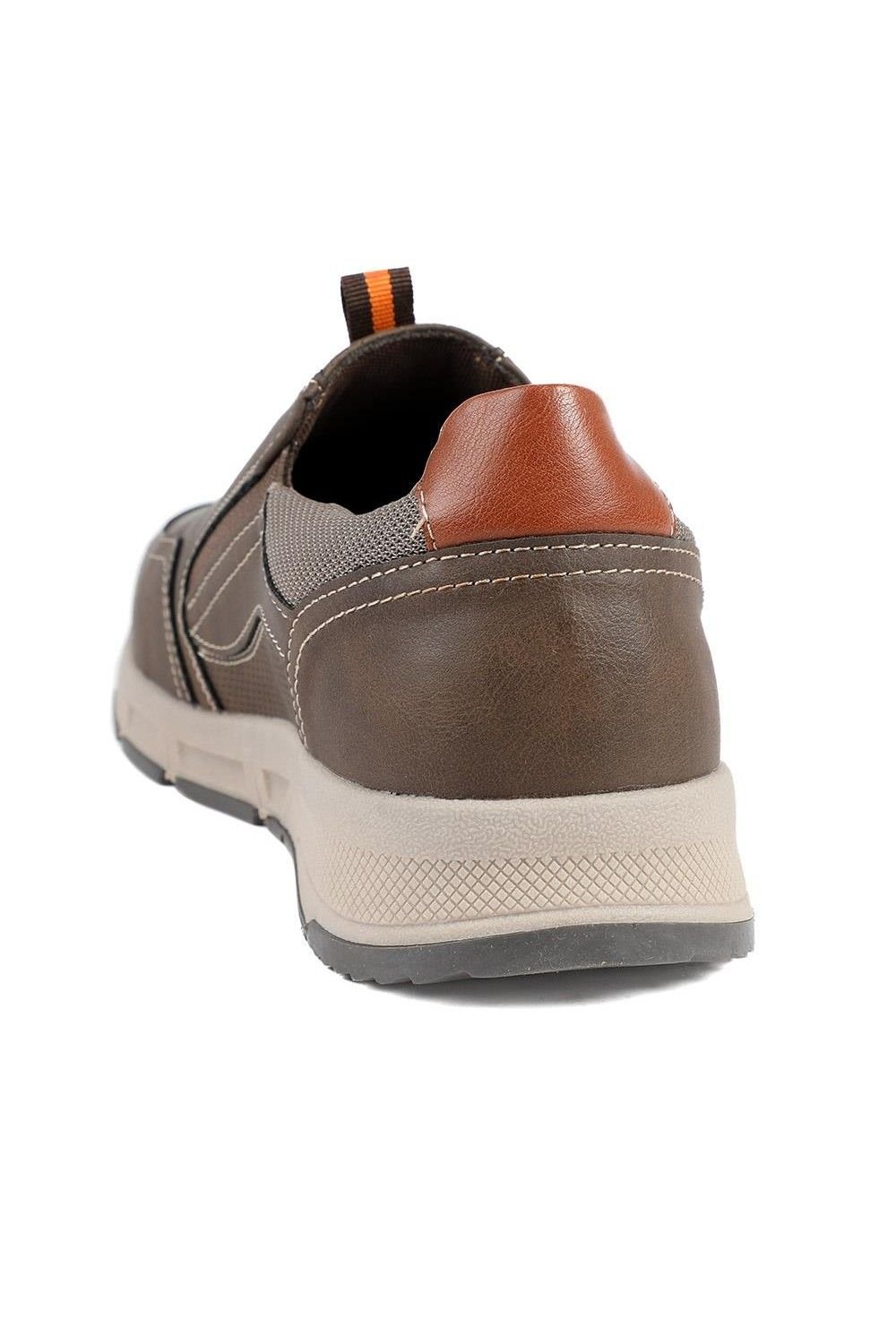 Pavers Pavers Men's Wide-Fit Elasticated Slip On Shoes in Dark Brown - 3