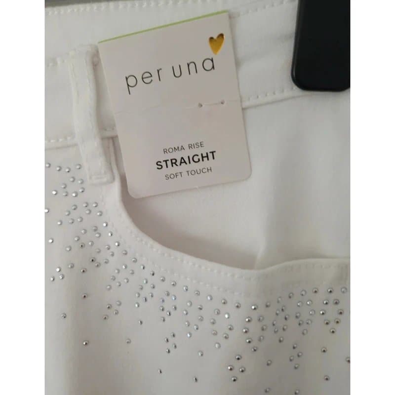 Per Una Per Una Marks and Spencer white jewel embellished jeans chinos UK size 12 brand new with tags