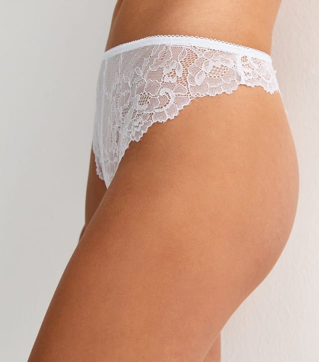 New Look Women's White Scalloped Lace Thong New Look - 2