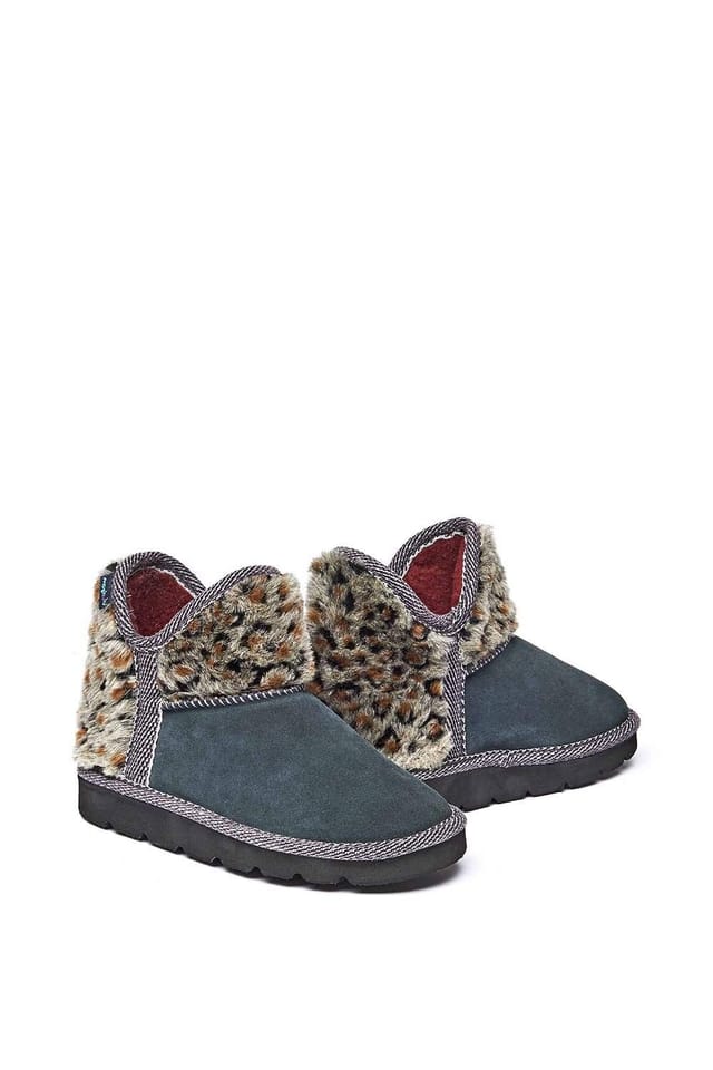 Moshulu Moshulu Women's 'Snowman 3' Fluffy Bootie Slippers in Grey - 2