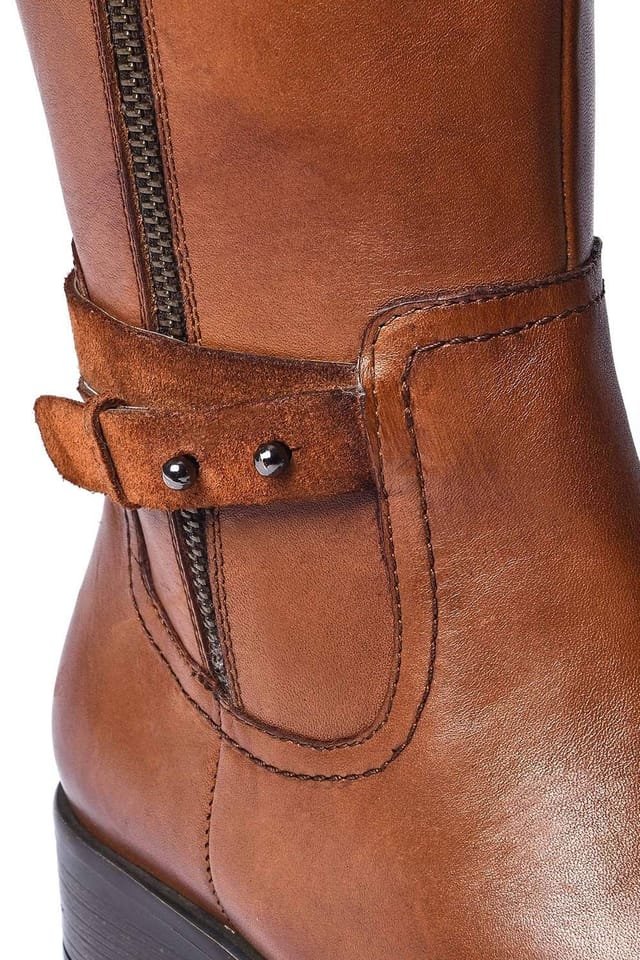 Moshulu Moshulu Women's 'Freja' Tall Leather Riding Boot in Tan - 3