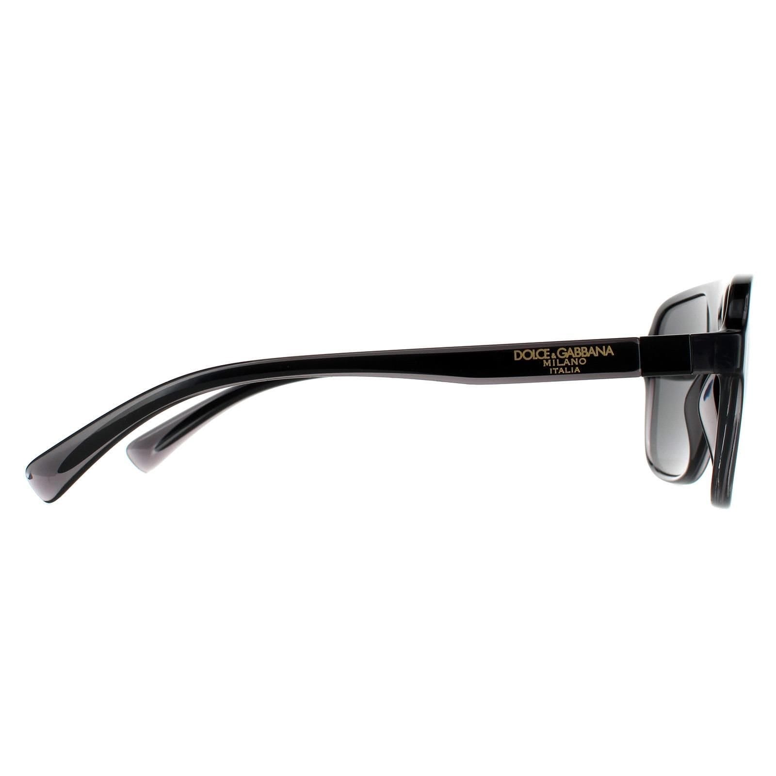 Dolce & Gabbana Dolce & Gabbana Men's Square Transparent Grey & Black Dark Grey Sunglasses - 4