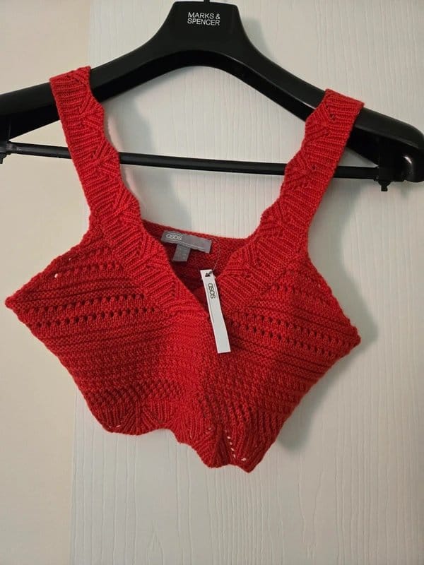 ASOS Red Knit Crop Top