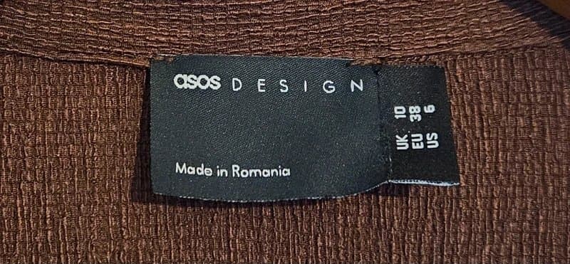 ASOS Design Brand New ASOS Design Chocolate Brown Plunge Neck Jumpsuit