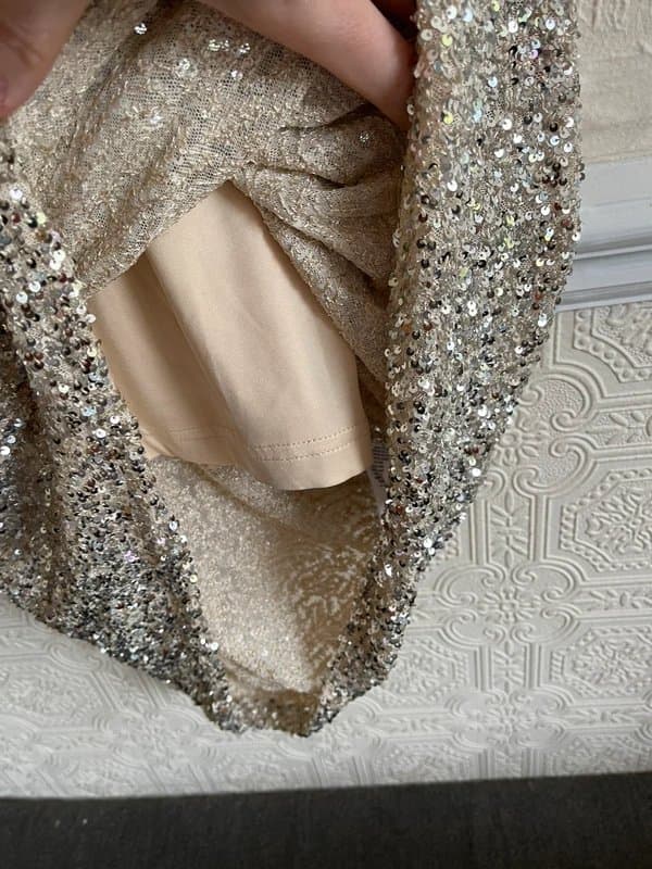 Never Fully Dressed Never fully dressed Silver Sequin Jem dress size S/M