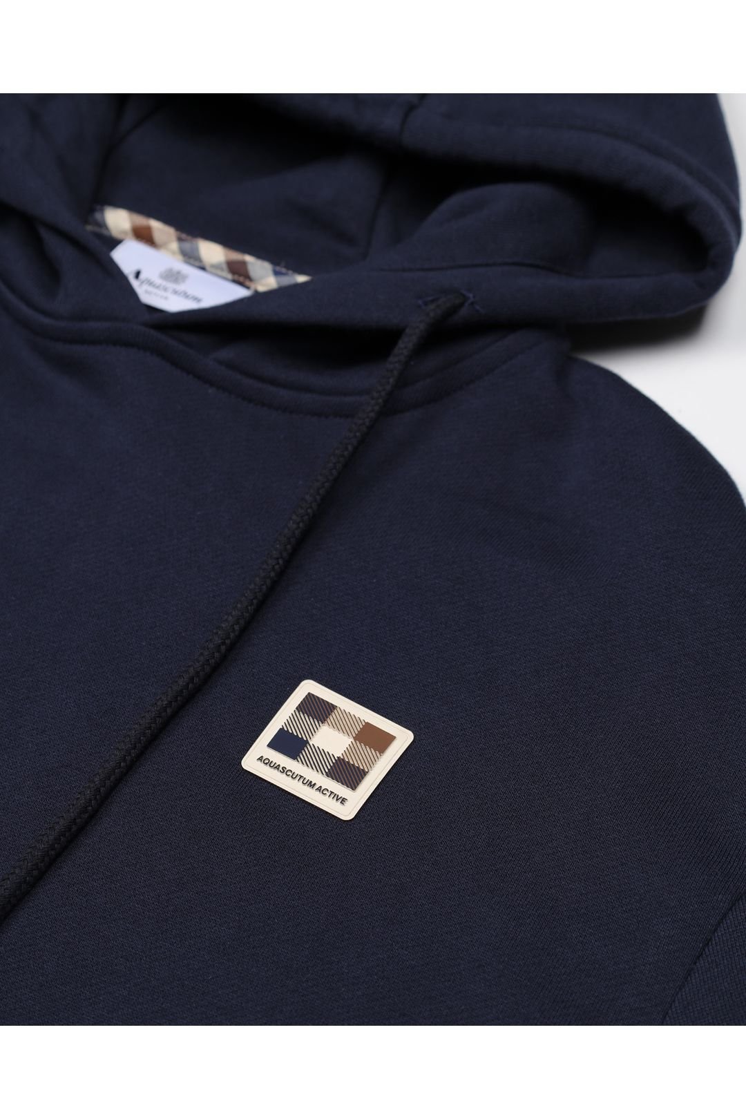 Aquascutum Aquascutum Men's Rubber Patch Hoodie Fleece Navy - 4