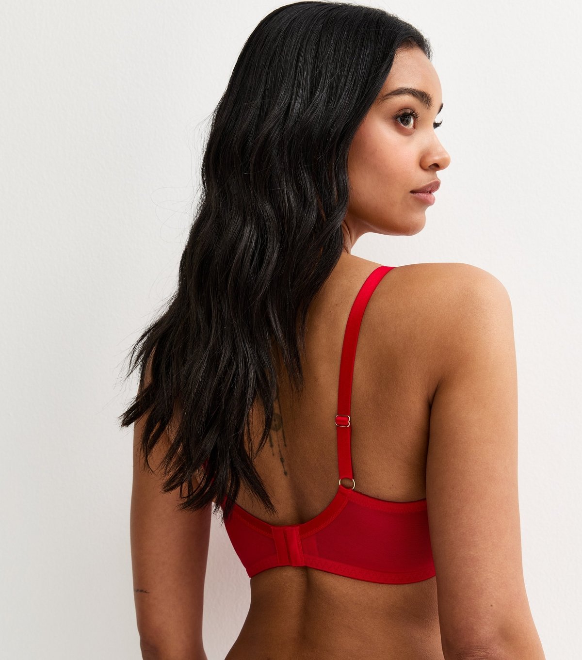 New Look Women's Red DD+ Lace Plunge Bra New Look - 4