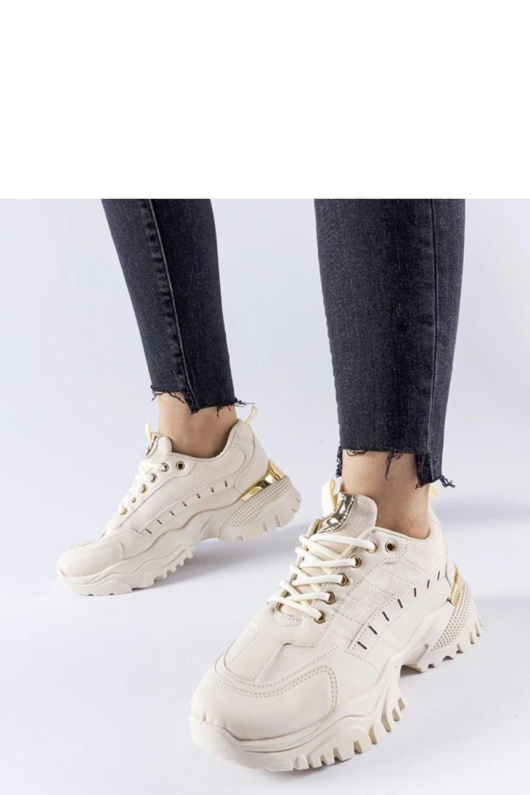 Love Lace Love Lace Women's Sporty Laudes Lace Up Sneakers with Rubber Sole for Spring in Beige