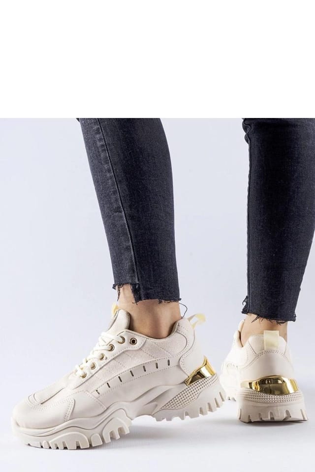Love Lace Love Lace Women's Sporty Laudes Lace Up Sneakers with Rubber Sole for Spring in Beige - 2
