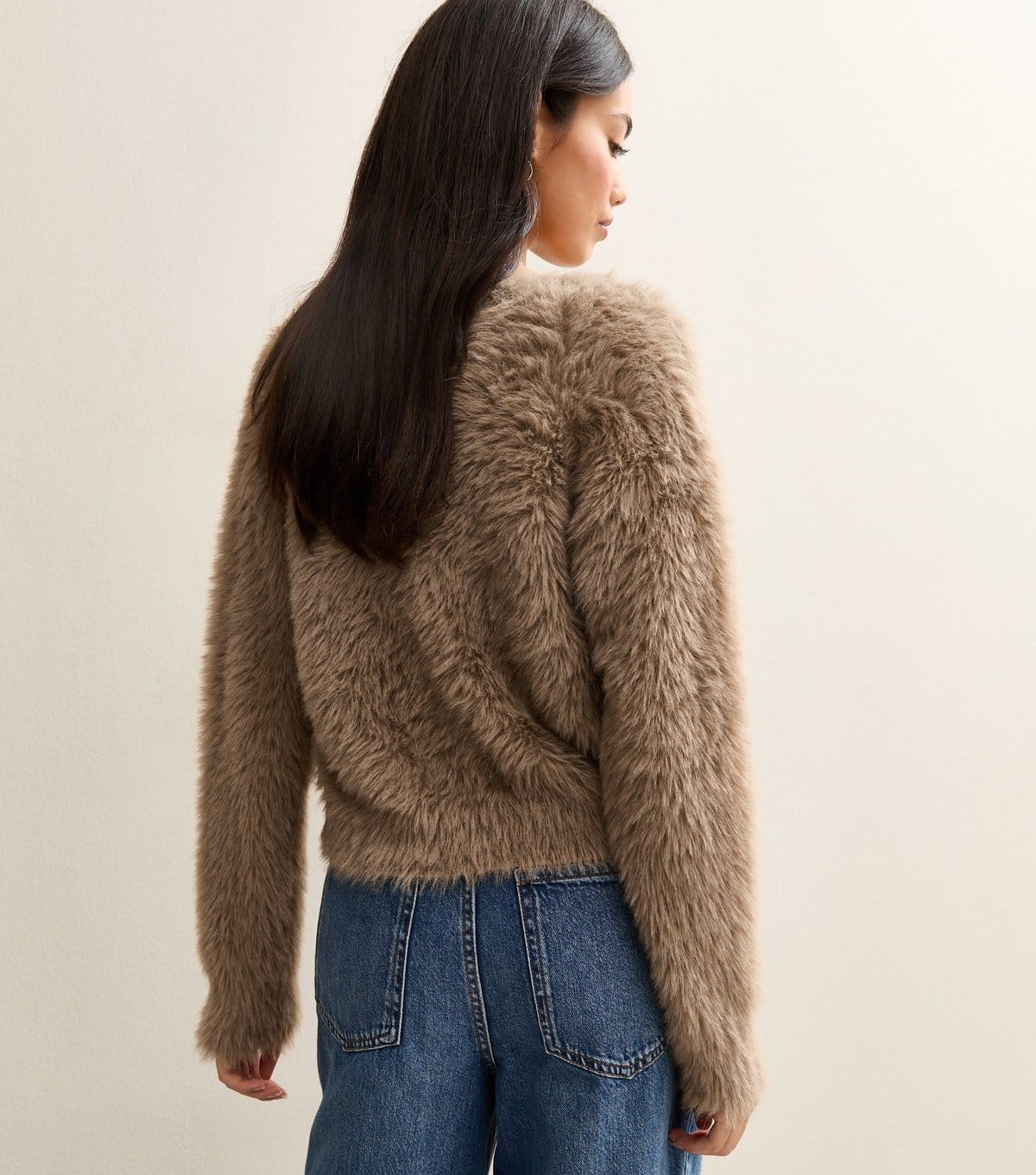 New Look Women's Camel Super Fluffy Button Up Cardigan New Look - 4