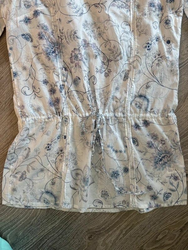 marks and Spencer’s indigo Marks and Spencer’s indigo floral Indie boho blouse top 100% cotton size 10