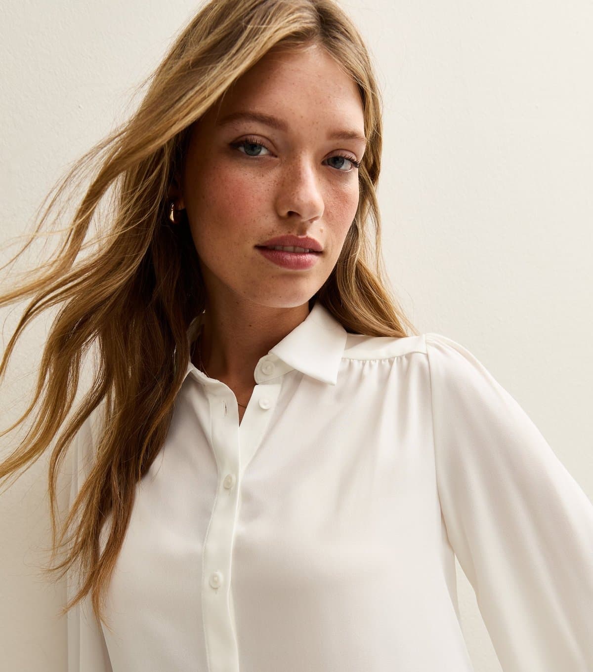 New Look Women's White Long Sleeve Shirt New Look