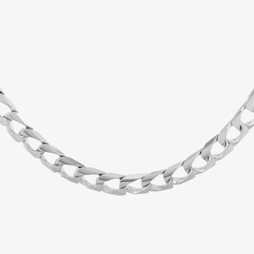 T.H.Baker T.H.Baker Men's Sterling Silver 22 Inch Flat Square Curb Chain 8.13.4456