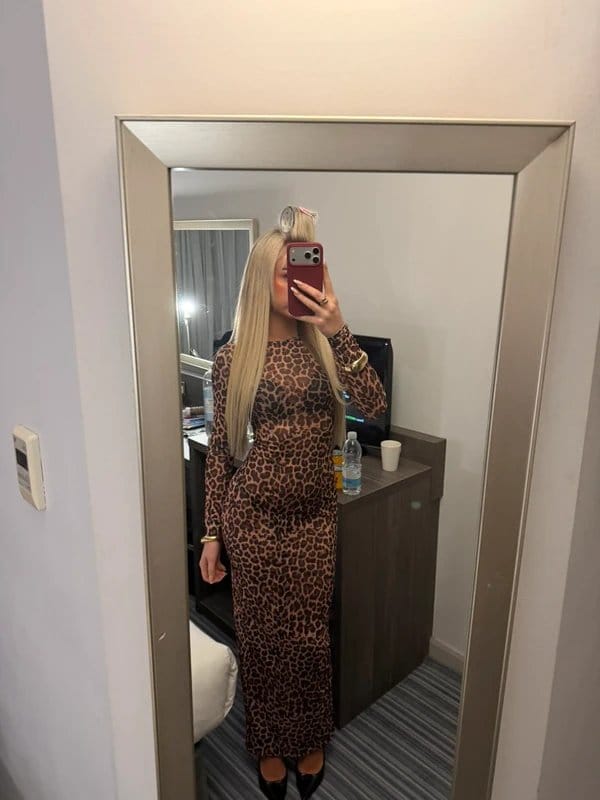ASOS Brown Leopard Print Midi Dress