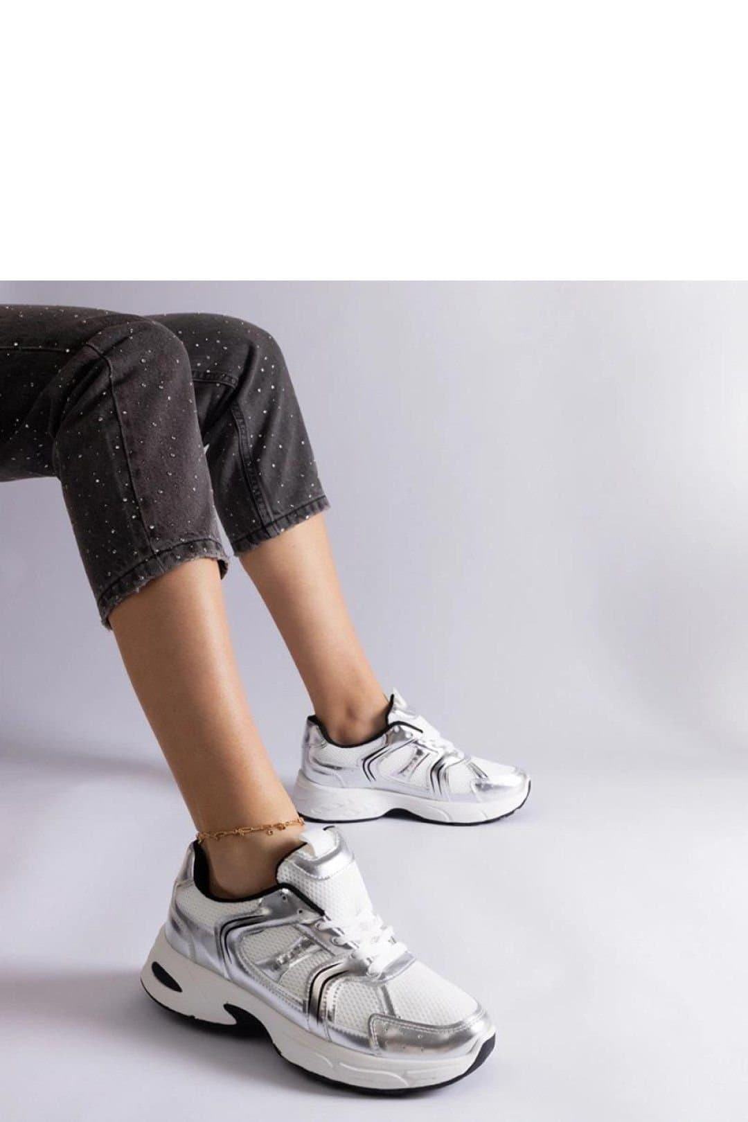 Love Lace Love Lace Women's Sport Sneakers Lace Up Comfortable Rubber Sole in Silver