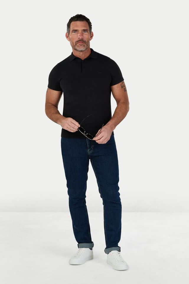 raging bull Raging Bull Men's Short Sleeve Knitted Polo in Black - 2