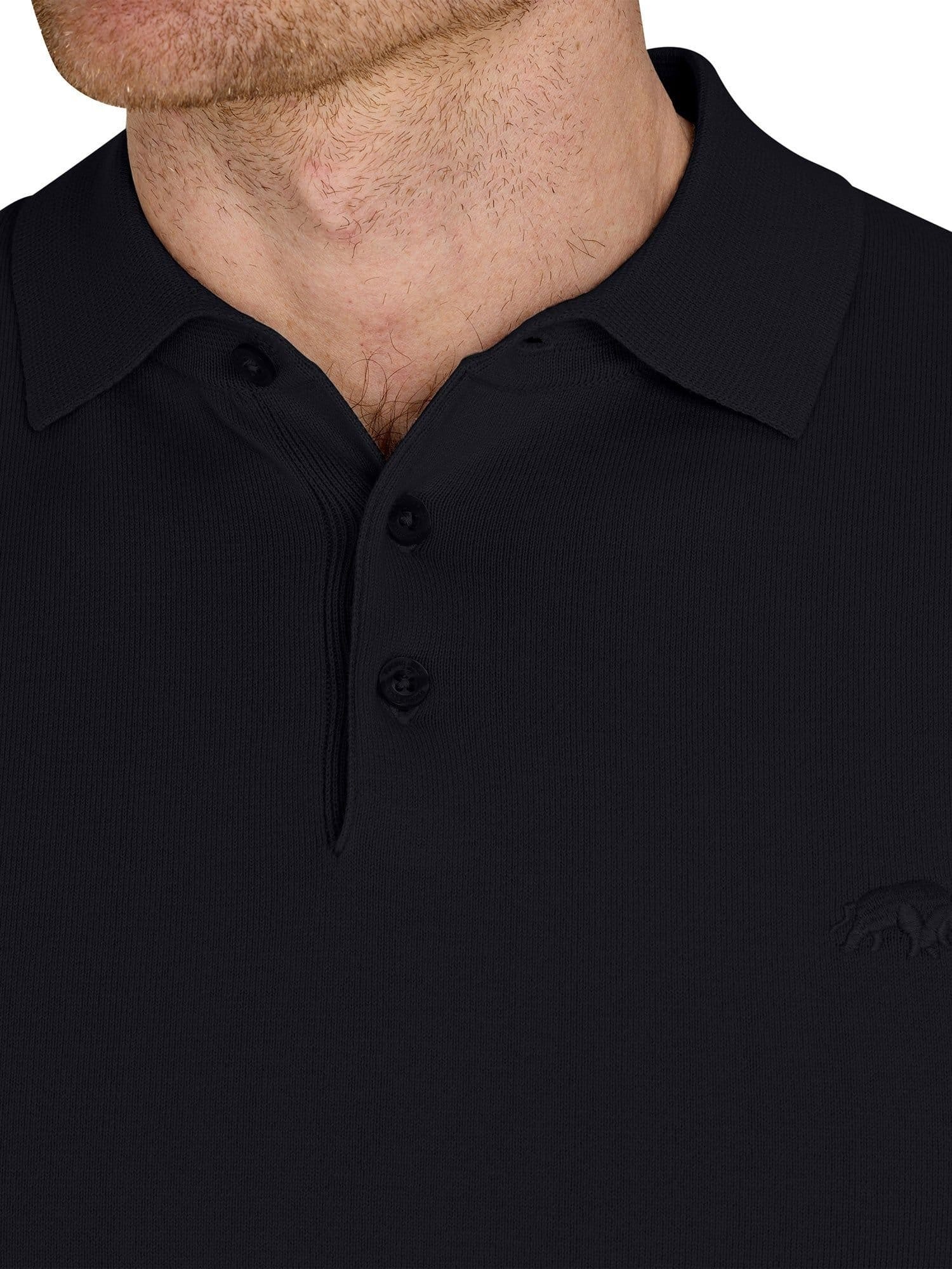 raging bull Raging Bull Men's Short Sleeve Knitted Polo in Black - 4