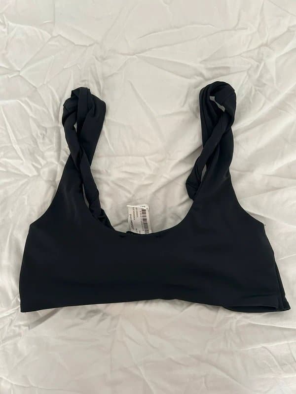 Zara Zara black bralette crop top satin feel festival Summer