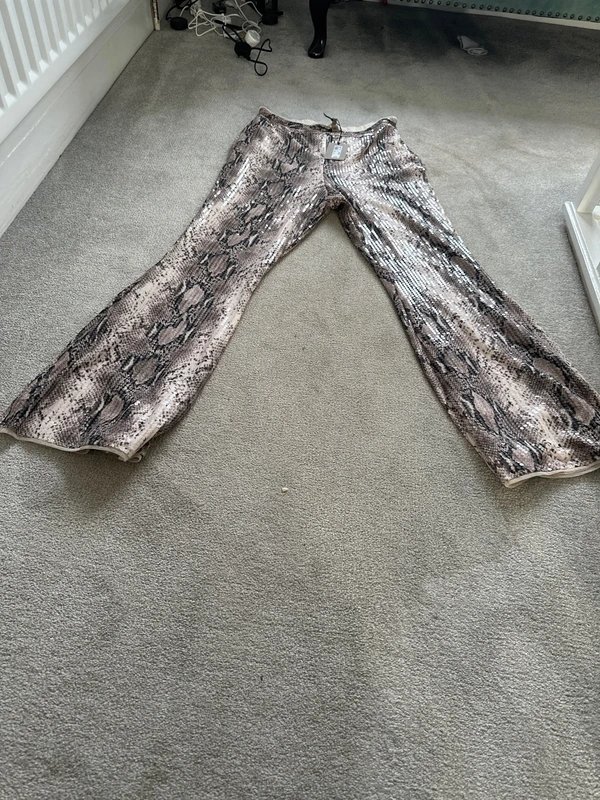 River Island Snake print sequin flare trousers - 1