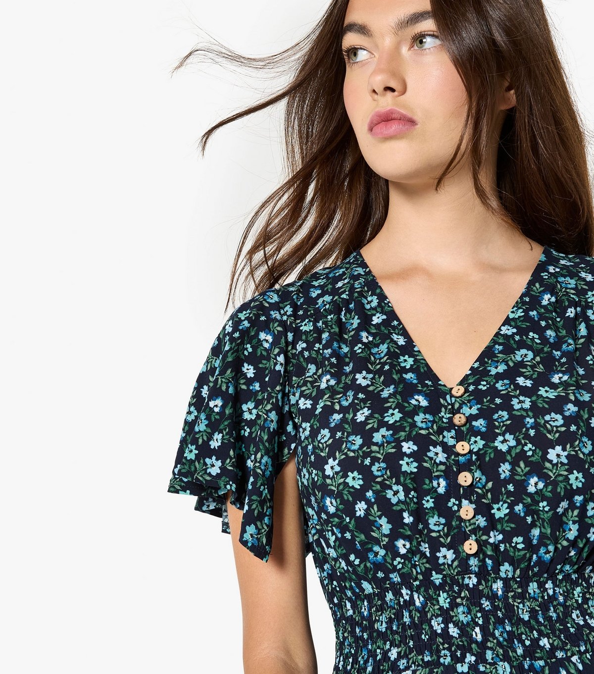 Apricot Women's Blue Wind Flower Button Dress Apricot New Look - 4