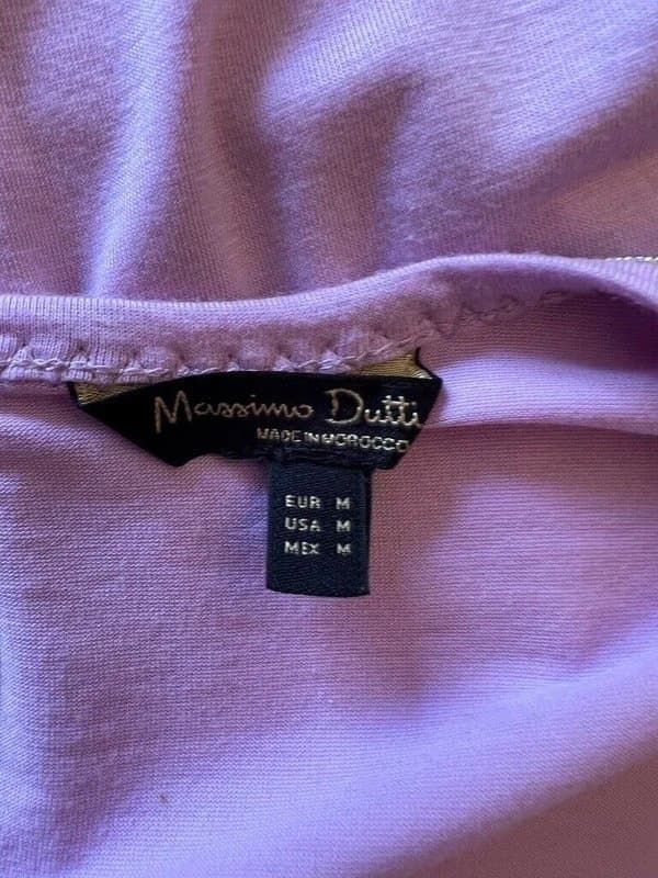 Massimo Dutti Massimo Dutti Womens Short Sleeved Lilac Embellished T Shirt Top Size M UK 12