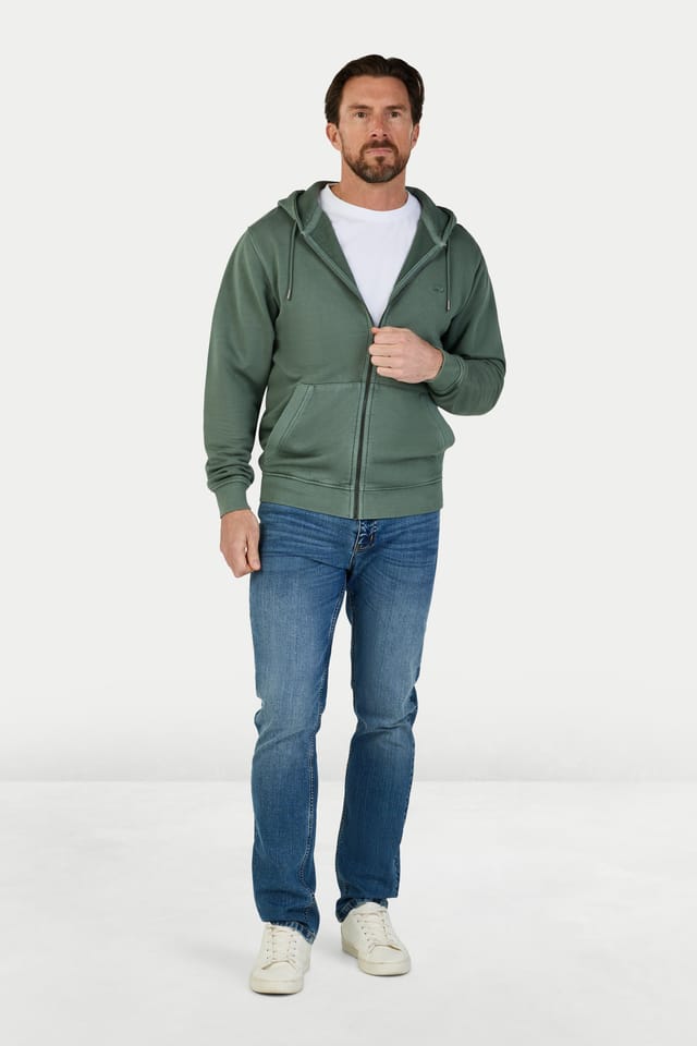 raging bull Raging Bull Men's Garment Dyed Zip Hoodie Sweat in Khaki - 2