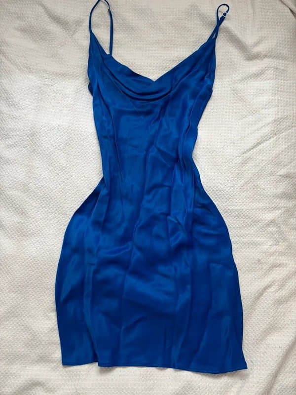 Bershka blue silk dress