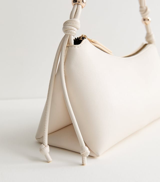New Look White Faux Leather Knotted Handle Shoulder Bag New Look - 3