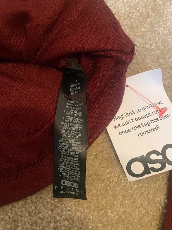 ASOS Burgundy Ruched Top