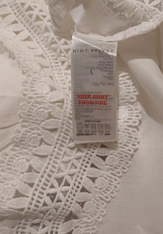 Mint Velvet Mint Velvet White Lace Detail Blouse RRP £99 - size L/16 - 1