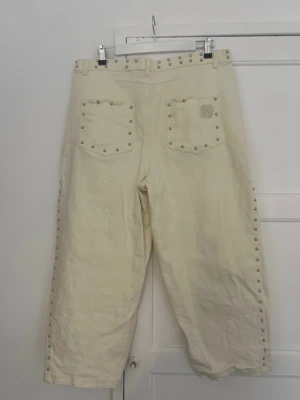 Never Fully Dressed Never Fully Dressed Ecru Barrel Studded Jeans