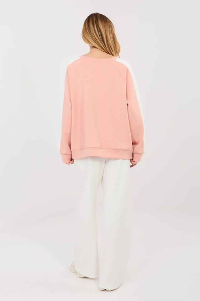 Love Lace Love Lace Women's Stylish Hoodie & Wide Leg Tracksuit Set in Pink - 3